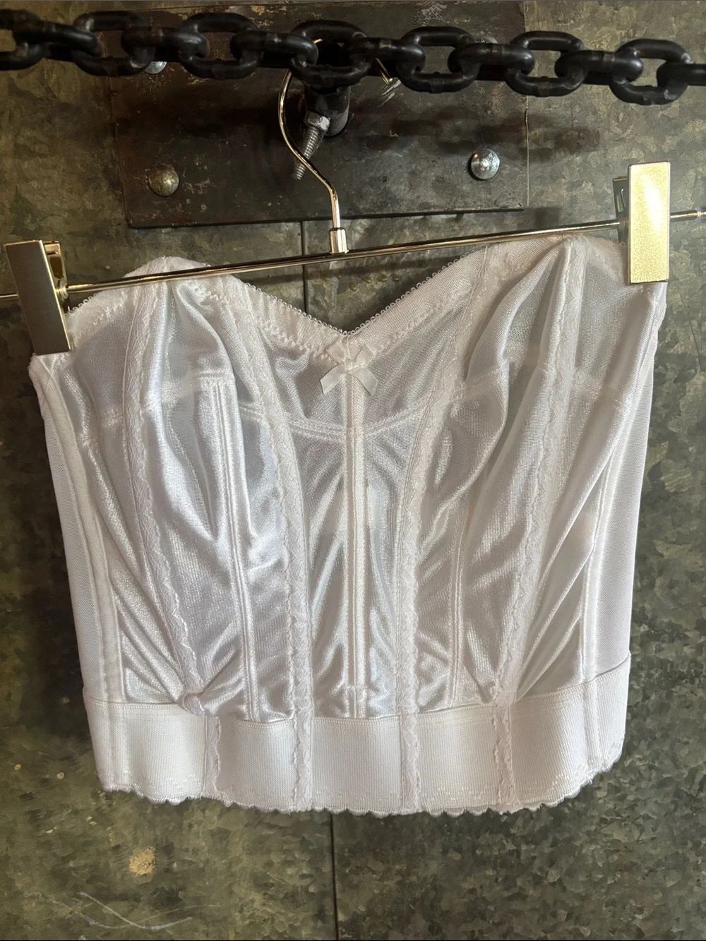 🎀Vintage🎀 White Strapless Bustier Corset Longline Bra Size 34C